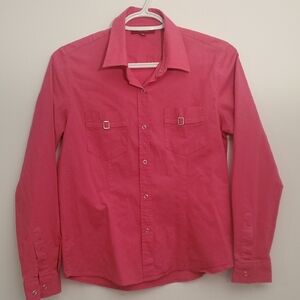 Cotton- Mary Kimberley (France)- 2 Pocket Button-Up Shirt. Pink Color -Size 8